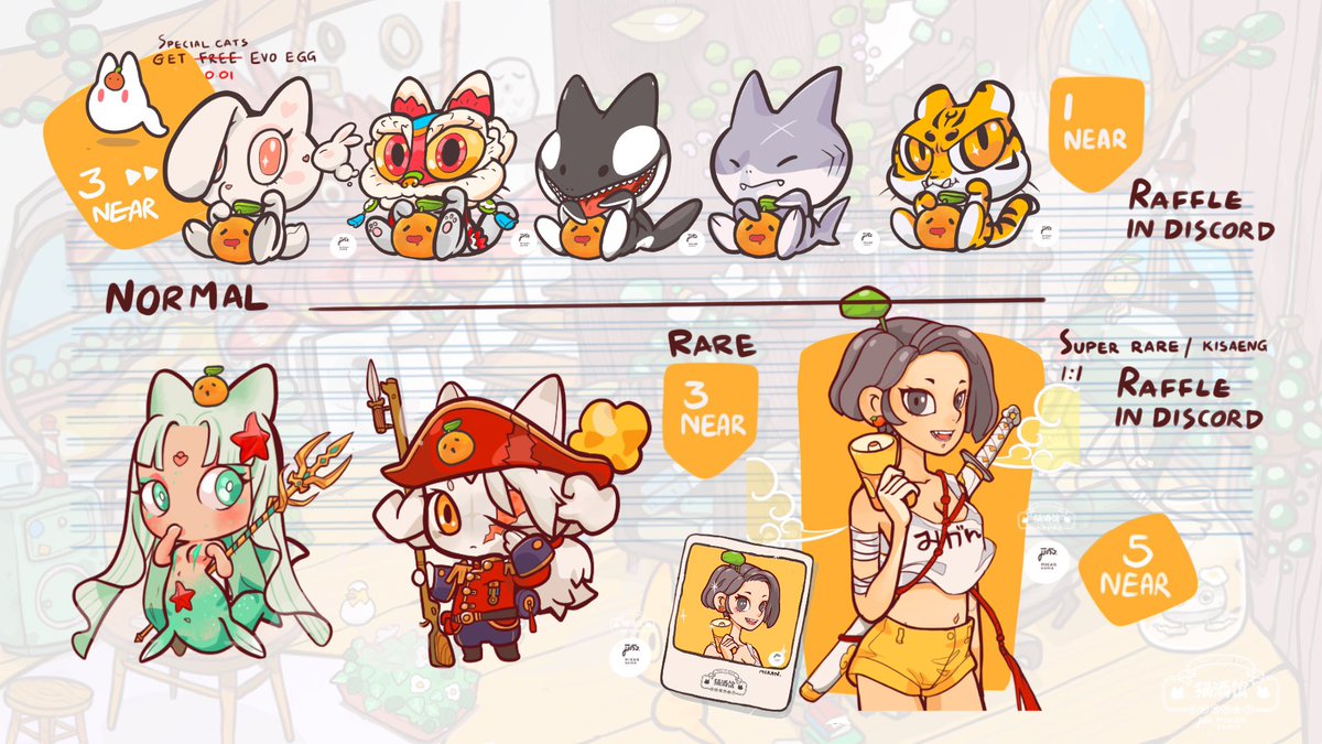 New drop 22 Sep  20:00-21:00 (GMT+7) on biscord raffle  #maojiuguan  โรงเตี้ยมโม่ว Discovers 5 new cat  /2Rare cat 1Super rare nft on paras #paras #NFTCommuntiy <a href="/ParasHQ/">Paras</a> #mikansoma #มิคัง