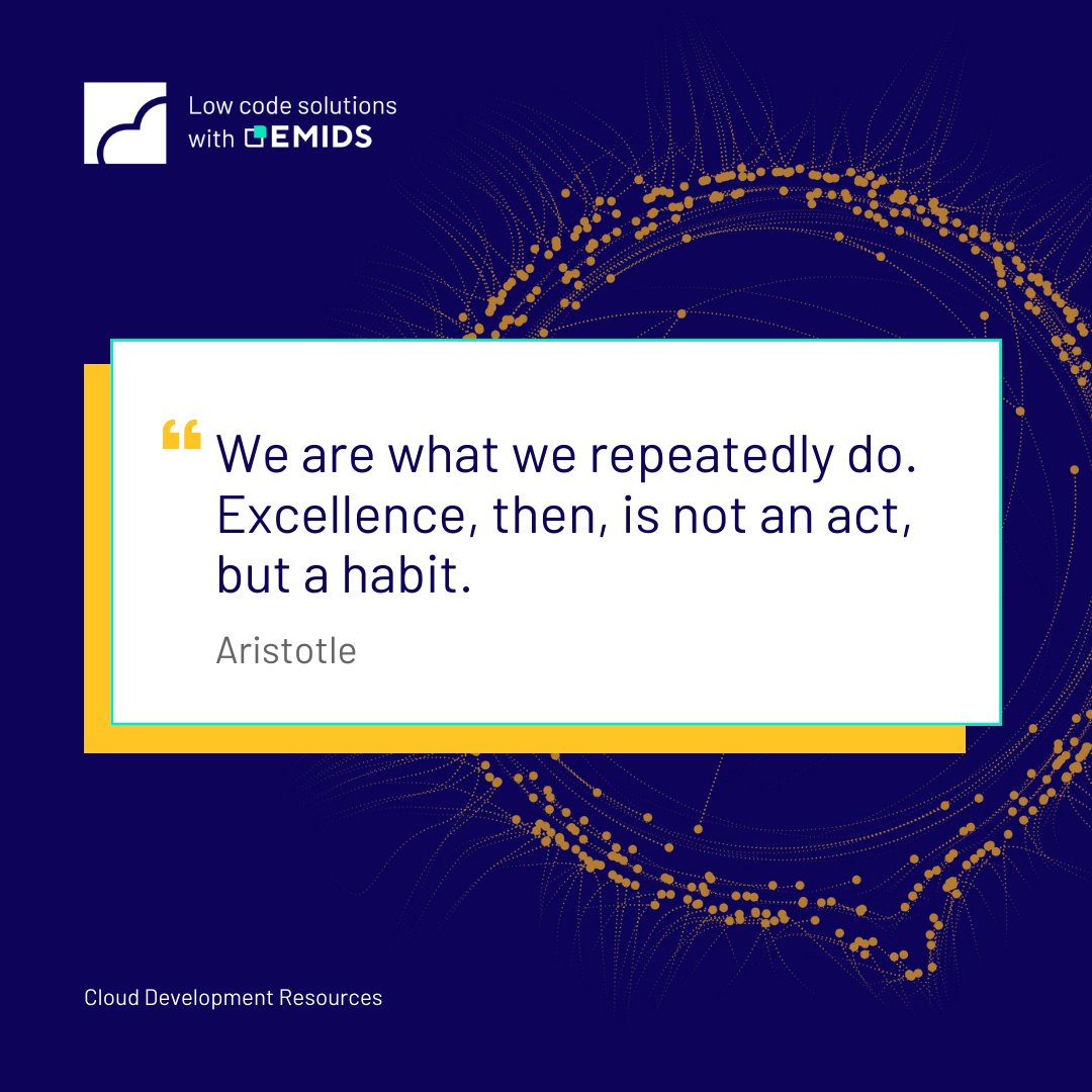 EmidsLowCode's tweet image. Excellence is an art won by training and habituation. 🚀

#MondayMotivation