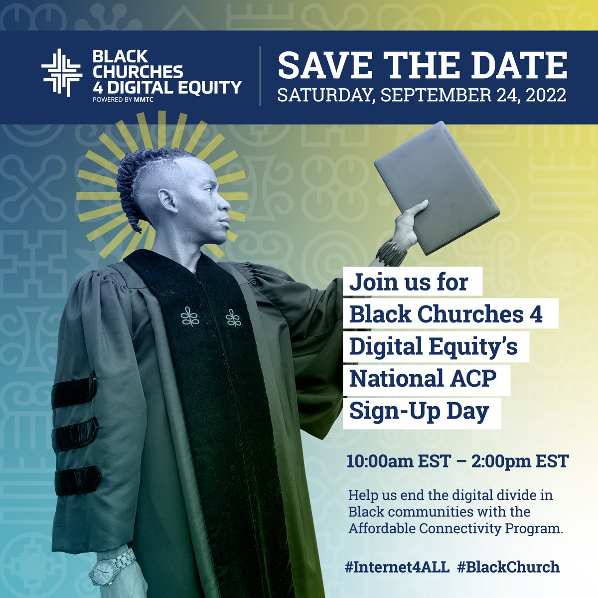 31% of Black households nationwide don’t have a home computer. Visit getinternet.gov to learn if you qualify for the #AffordableConnectivityProgram, which offers free internet service and $100 toward a computer. #BlackChurches4DigitalEquity