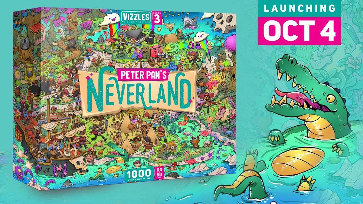 SamuelMilhamArt's tweet photo. Think happy thoughts - Peter Pan's Neverland launches October 4! 

See you in 2 weeks. Launch days are always fun, get notified below: https://t.co/6S9OQKftes

#puzzles #kickstarter #toys #paterpan #neverland #games https://t.co/0mc2P35z0b