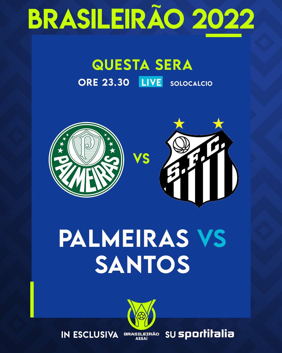 tvdellosport's tweet photo. 🇧🇷 BRASILEIRAO 

Non perdere l’appuntamento con il calcio brasiliano ⚽️ 

Tra poco il @Palmeiras ospita il @SantosFC 🏟

🎙 @richimorelli 
#sportitalia #brasileirao https://t.co/f3kMgJYF2R