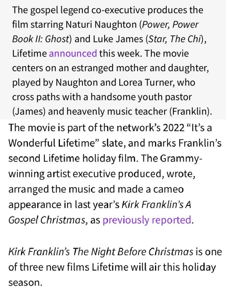 .<a href="/kirkfranklin/">Kirk Franklin</a> <a href="/lifetimetv/">Lifetime</a> holiday movie with @whoisLukejames <a href="/naturinaughton/">Naturi Naughton</a> coming soon story via #urbanhollywood411 #lukejames