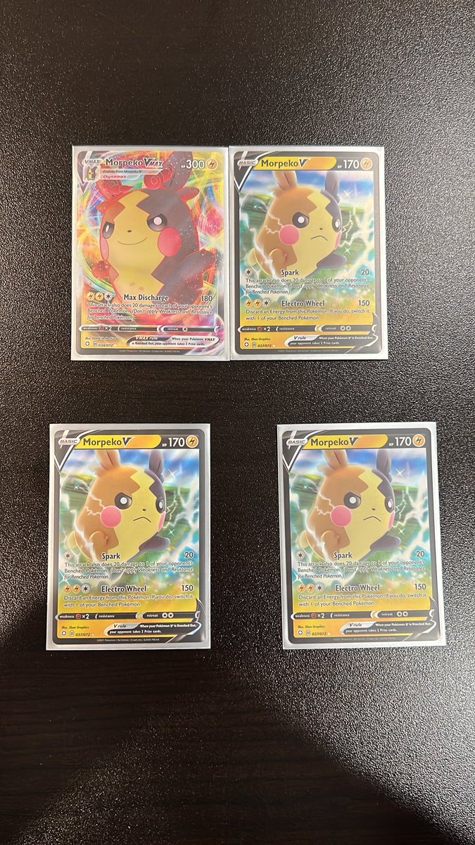 patsontheroad31's tweet photo. I need 2 find these Morpekos a home! 

US free shipping &amp; International must pay shipping or I will send you code cards.

3 Winners! Rules: Follow, retweet and tag a friend that like Morpeko!

Drawing Friday 9/23

1st  name called gets the set 2nd &amp; 3rd gets Morpeko V

#Giveaway https://t.co/D81B5WUAJX
