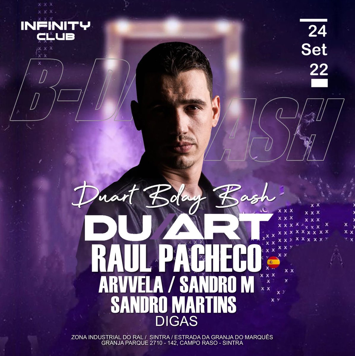 Sintra este sábado estou de volta! 
@ infinity Club, Du/ArT B-Day 🥂🎊