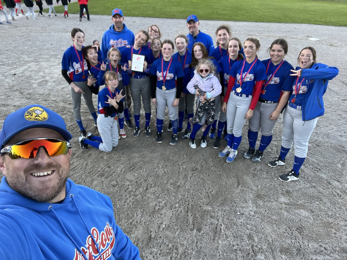 CoveU13's tweet photo. What an Awesome Game!!!!  The girls are U13 Prov Champs once again!!  Final score was 7-6 over a tough Bay Robert’s team!  Winning run came on a 2 run inside park homer by Maddie D!  POGs were Maddie &amp;Molly who were solid on the mound.  Congrats Girls! #Back2Back https://t.co/Adkd8CtptX