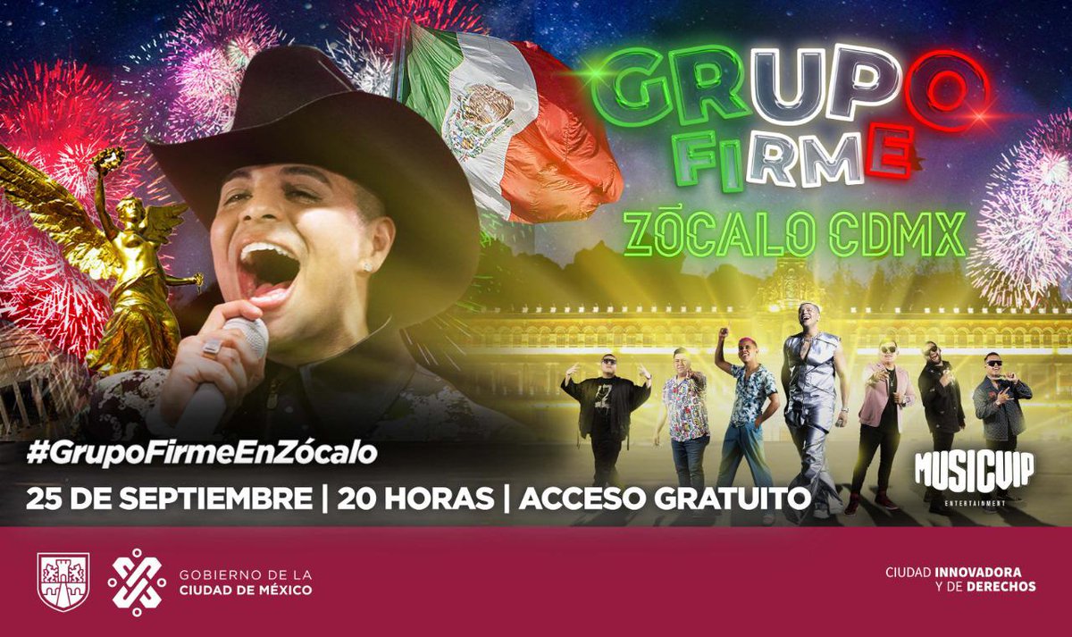 ¡Lo prometido es deuda! El próximo 25 de septiembre @GrupoFirme estará en el Zócalo de la Ciudad. #GrupoFirmeEnZócalo