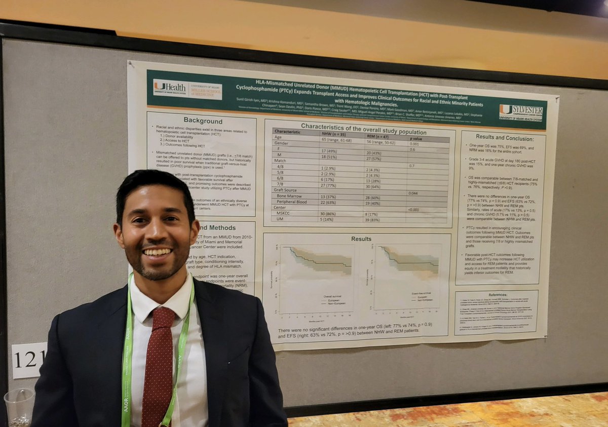 amjimenezmd's tweet image. Our chief fellow @Sunil_G_Iyer presenting important collaborative effort between @SylvesterCancer and @MSKCancerCenter to improve HCT utilization in racial minorities at the 15th. @AACR Conference on Cancer Care Disparities. #AACRdisp22 #bmtsm