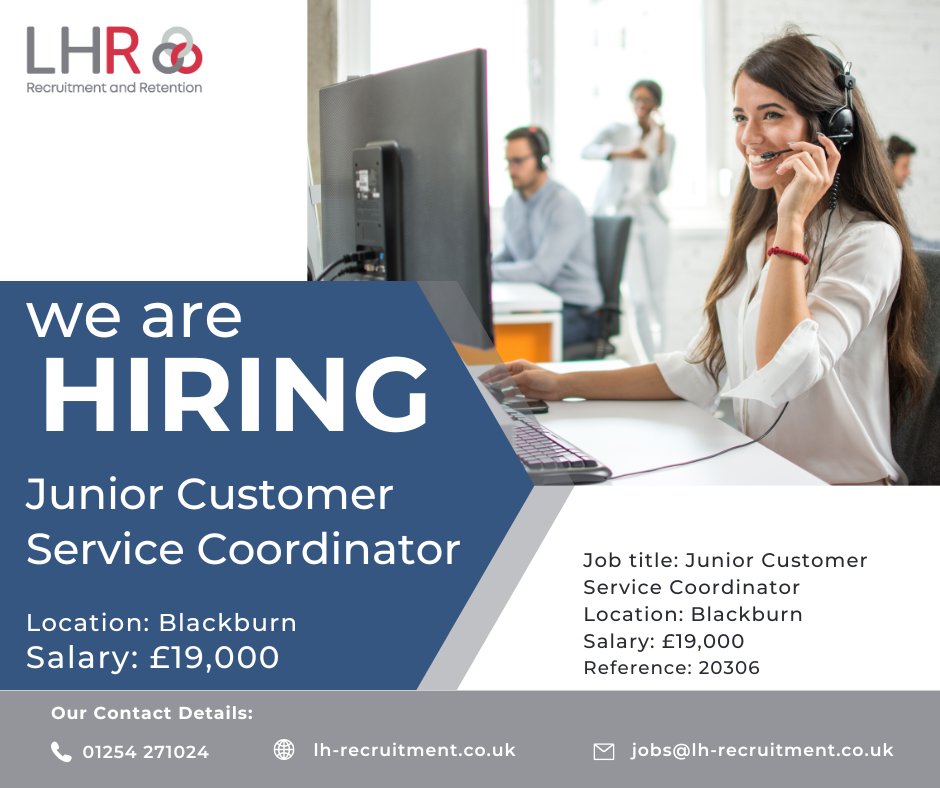 talentfor_good's tweet photo. Junior Customer Service Coordinator Job Role Available #Blackburn| LHR Recruitment
Salary: £19,000
Reference: 20306

Job Link: https://t.co/TCVWmSm6ge

#juniorcustomerservicecoordinator #customerservicejobs #coordinatorjobs #jobs #recruitment #vacancies #localjobs https://t.co/rfizwPzrpk