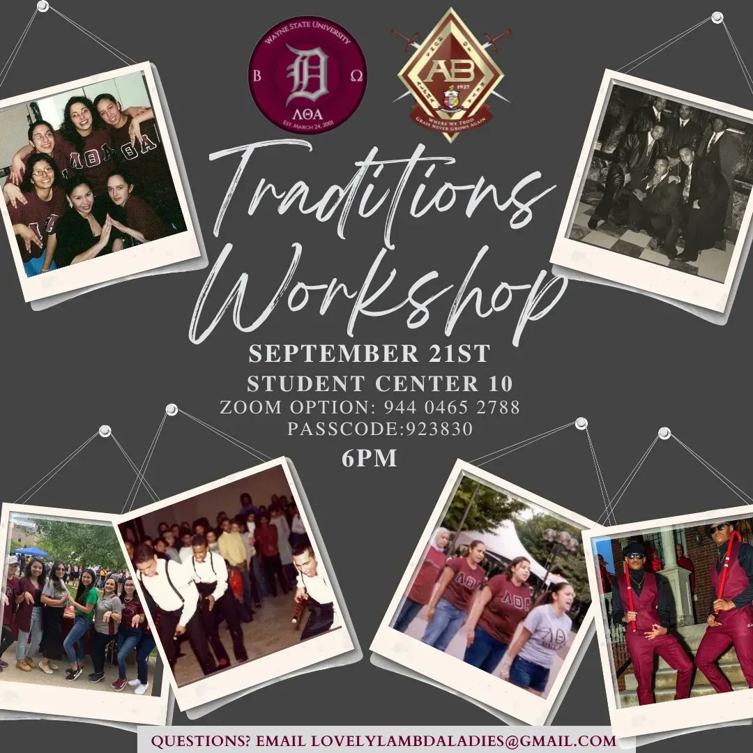 LTA_BetaOmega's tweet photo. Stepping? Strolling? Saluting? What does it all mean?
Get a Greek Life 101 as we partner with the men of Kappa Alpha Psi to explain the many traditions of sororities and fraternities!
#WayneState #WayneStateUniversity https://t.co/azqq4shRDh
