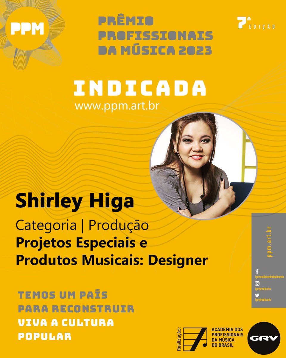higa's tweet photo. Super feliz em ser indicada ao Prêmio Profissionais da Música na Categoria "Projetos Especiais e Produtos Musicais: Designer". Agora começa a 2ª fase do @premiopm com votação aberta ao público. Conto com seu voto! Obrigada❤️#premiopm #designer #profissionaisdamusica #violonístico https://t.co/Mei2T1WvLX