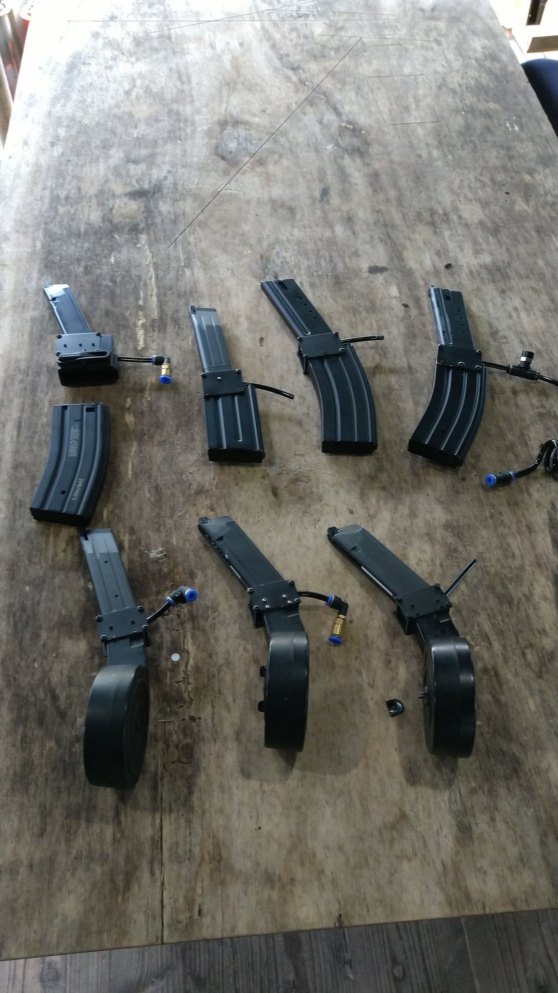 マルイグロック用 外部ソースMP5ドラム400連射マガジンアダプター自作