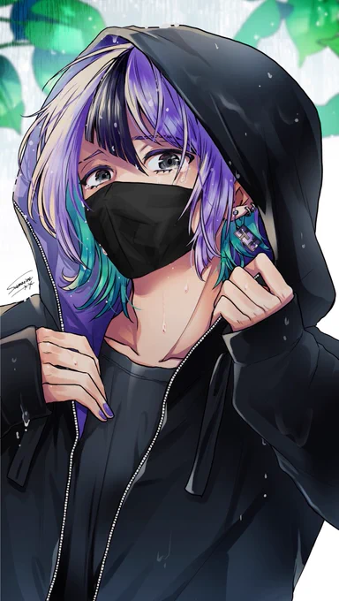 黒マスクver #自創作男子イラストフェス01 