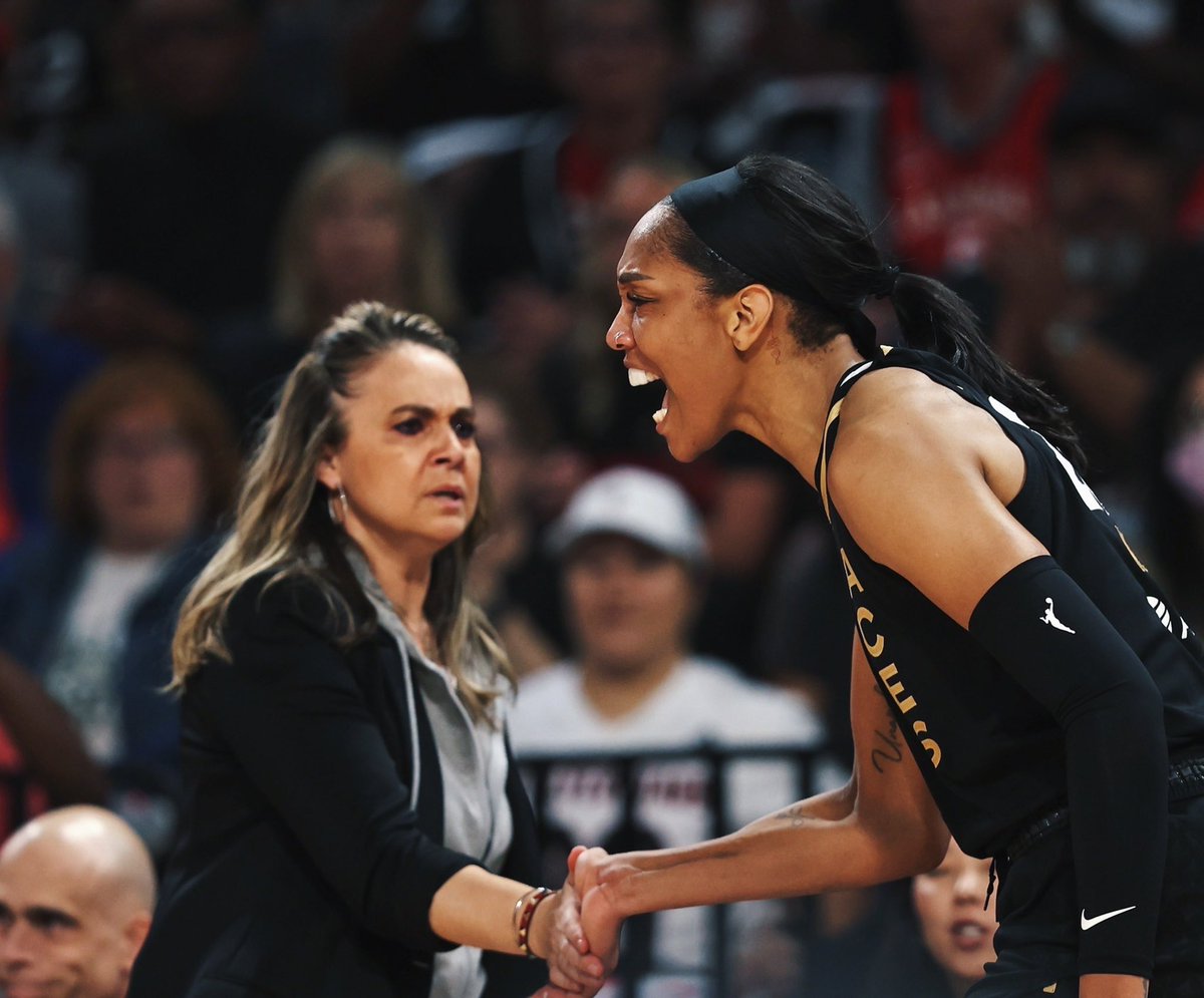 BleacherReport's tweet photo. In her first year as a WNBA coach, Becky Hammon:

-Led the Aces to the franchise’s first title
-The first WNBA player to win a title as head coach
-Won Coach of the Year

Tough. 😤 @HighlightHER https://t.co/XFxMMMMQNc