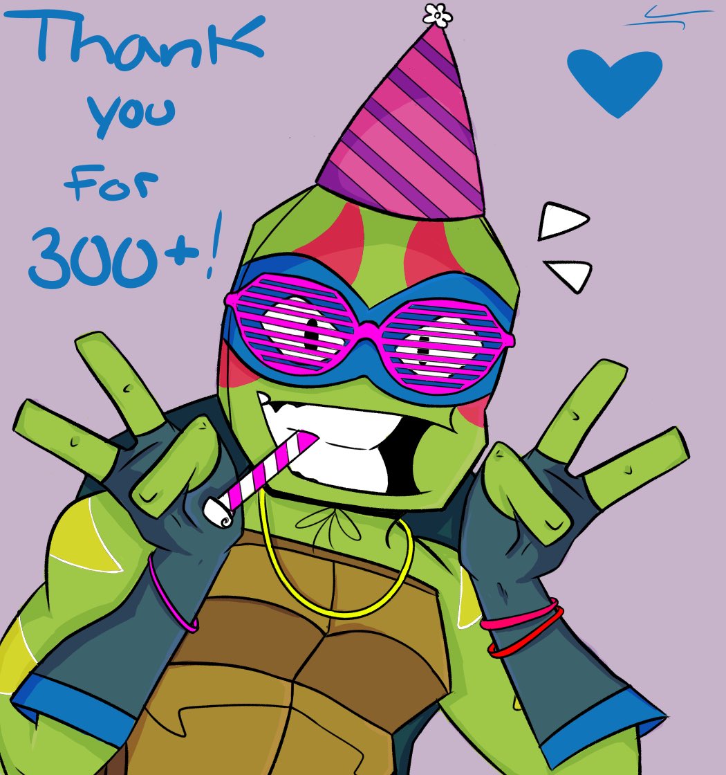 WhereDidLeoGo's tweet photo. Leo SHOULD be partying to celebrate gaining over 300 followers! Thank you everyone for over 300 followers! I couldn’t be doing any of this without you! 💙 #RiseoftheTMNT #SaveRiseoftheTMNT #UnpauseRiseoftheTMNT #rottmnt https://t.co/WPaftlwy3d