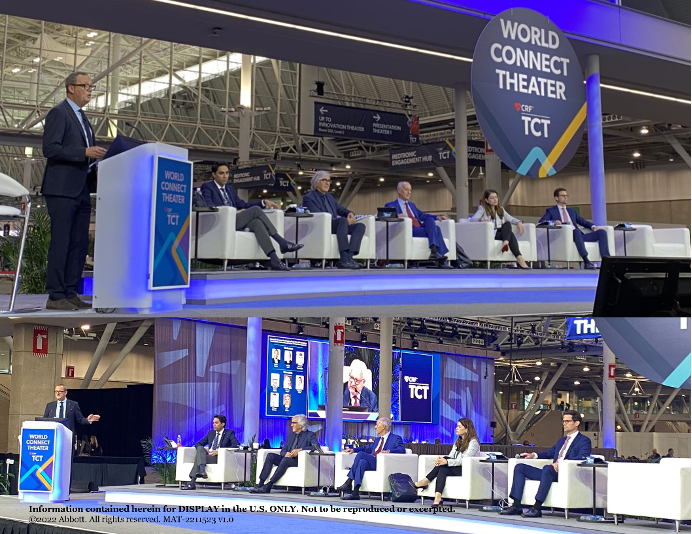 AbbottCardio's tweet photo. Earlier at #TCT2022: Dr. Nick West, Chief Medical Officer, Abbott’s Vascular Business welcomes expert panel for a roundtable discussion on #CoronaryMicrovascularDysfunction. https://t.co/ccTSQaOax6