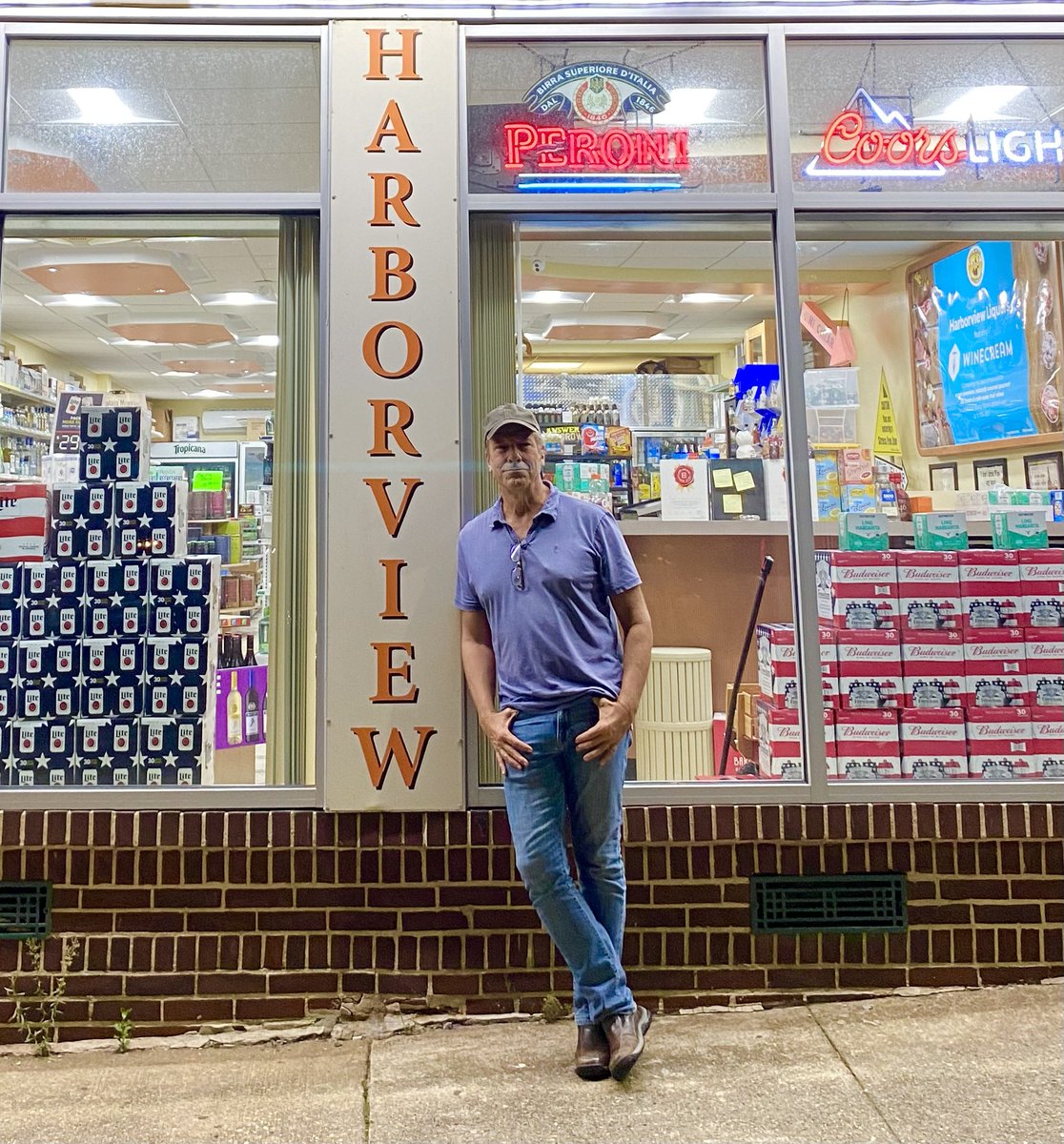 mikeroweworks's tweet photo. I came to Baltimore yesterday to celebrate the fact that my grandfather’s whiskey is finally starting to make it onto the shelves of America’s finest liquor stores. I like the way it looked. 
@KnobelSpirits https://t.co/qjuR6dAfFW