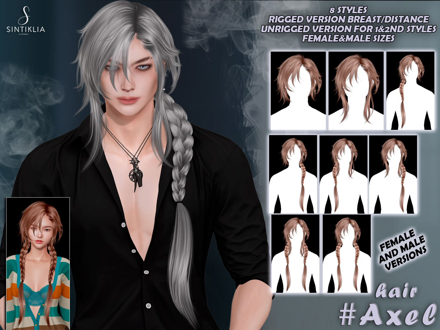 Sintiklia on X: “Hair Axel for Man Cave Has 8 styles and 