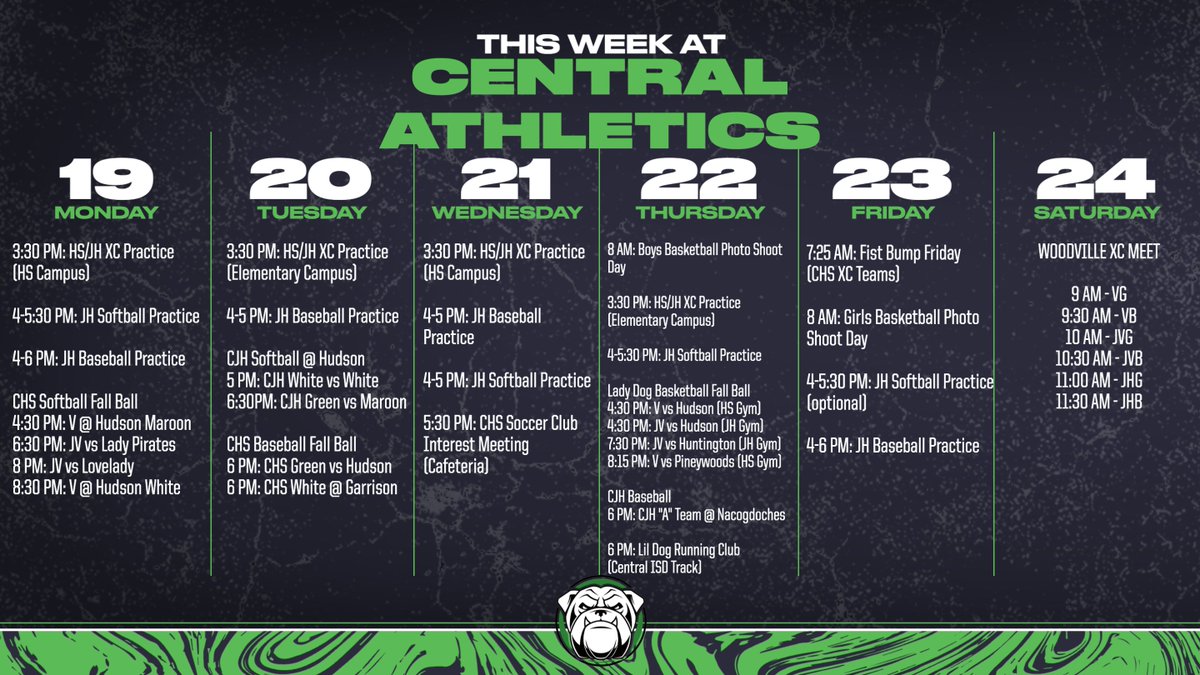 Central_XCTrack's tweet photo. Central Athletics - Week of Sept 19 https://t.co/fRZgMkDQi0