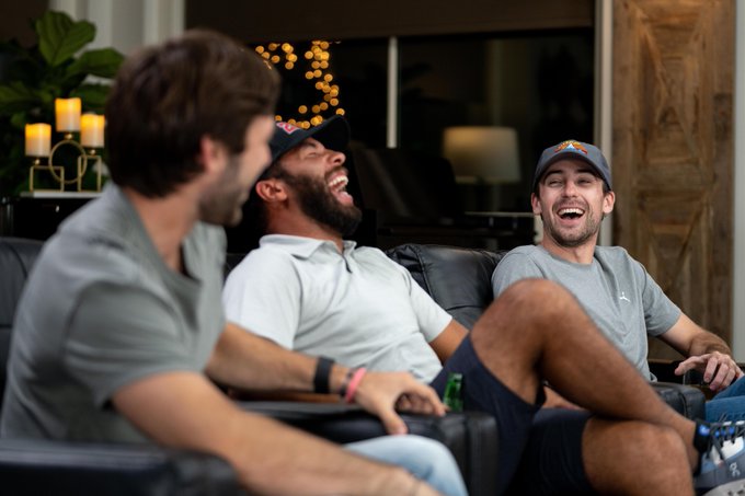 Bubba Wallace and Ryan Blaney laughing