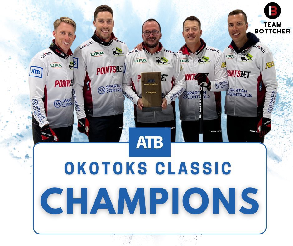 BottcherCurling's tweet photo. First tourney, the first trophy. 🏆

Massive thanks to our friends at @atbfinancial for supporting curling and our team with another great event put on by the hard-working crew at the @OkotoksCurling! https://t.co/MdcwbEaXb8