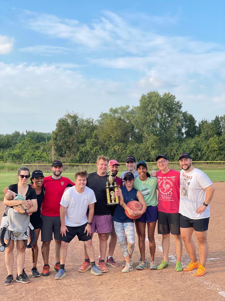 Did we steal the trophy from the team of college kids after the championship game? No comment. But proud of this team that showed up, had fun, and came in second place. We will forever be #WaitingOnAnesthesia (team name by Dr. Renton 😂). <a href="/OhioStateSurg/">Ohio State Wexner Medical Center Surgery Dept.</a> <a href="/OSUWexMed/">The Ohio State University Wexner Medical Center</a>