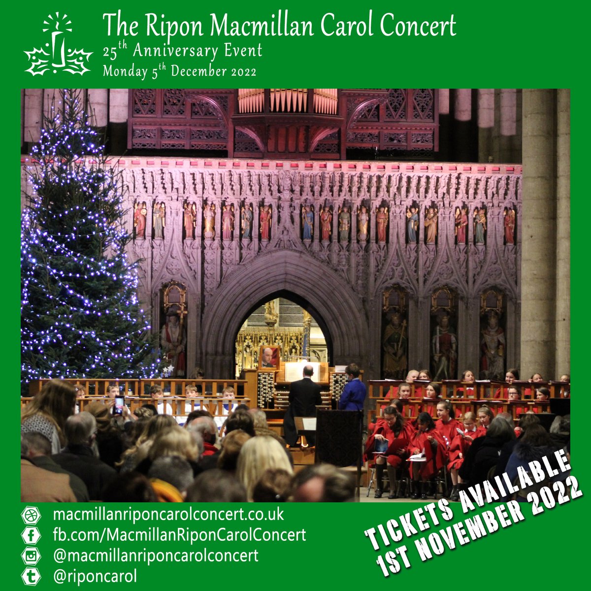 The annual Ripon Macmillan Carol Concert is THE perfect way to kick-off the festive period! PLEASE SHARE & FOLLOW! @thisisyo1 @vicderbyshire @susannareid100 @StephLunch @janegarvey1 @clarebalding @SkyJacquie @sarahbeeny @hansummers @BBCAlagiah @MirrorAlison @ChrisMasonBBC