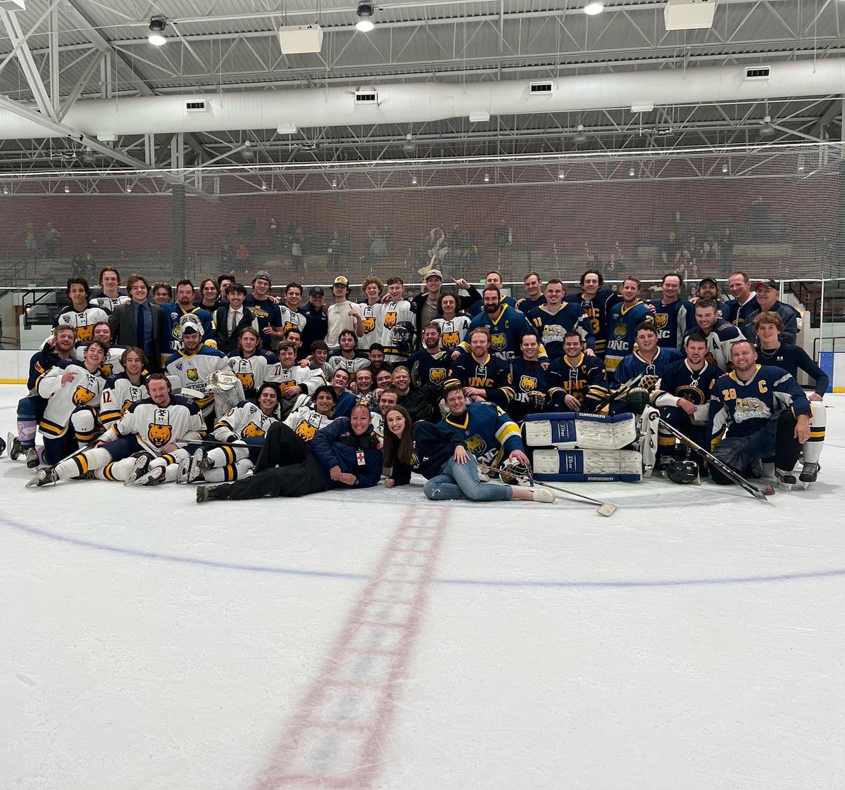 HockeyUNC's tweet photo. The 2022 UNC Hockey Alumni game is in the books! We would like to thank all the alumni who came and played, as well as all the fans, family, and friends who have joined the bear family.
#BearsHockey https://t.co/grTUO9vaM3
