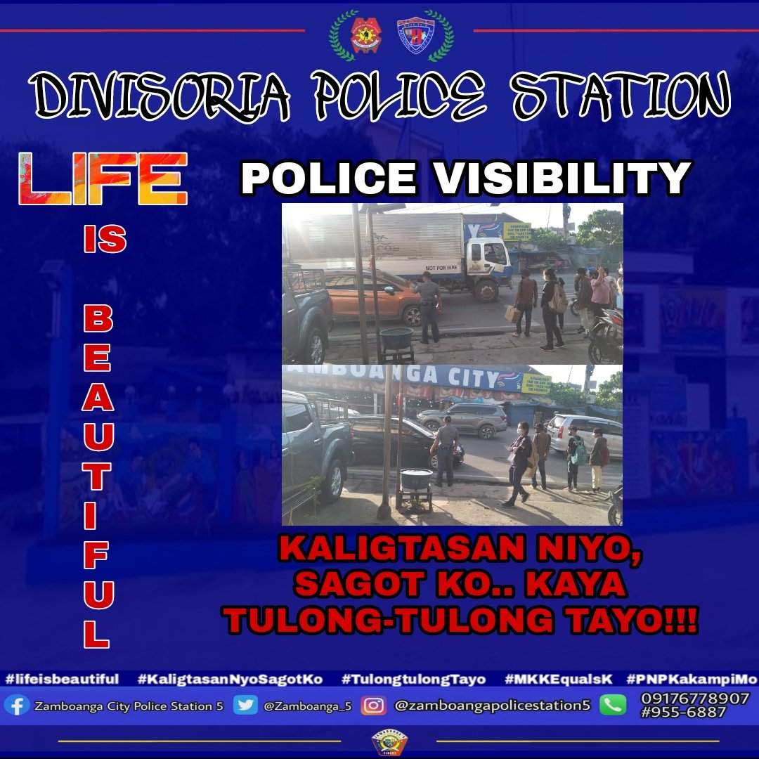 zamboanga_5's tweet image. POLICE VISIBILITY 

__________________________________
PNP DIVISORIA Hotline #:
0917-677-8907 (Globe)
#PRO9 
#LifeisBeautiful
#KaligtasaNyoSagotKo
#MKKequalsK
#PNPKakampiMo 
#WeServeAndProtect 
#TeamPNP