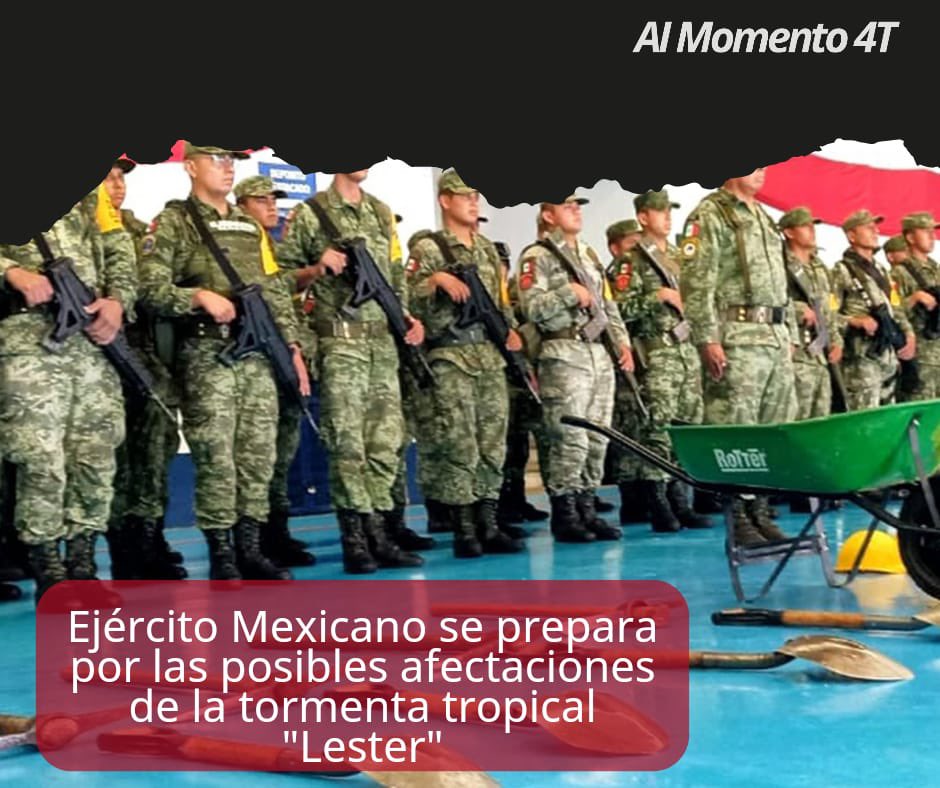 🔴 Personal perteneciente a la 27 Zona Militar del Ejército Mexicano se prepara para aplicar el PLAN DNIIIE por las posibles afectaciones de la tormenta tropical 'Lester' en Acapulco, #Guerrero.