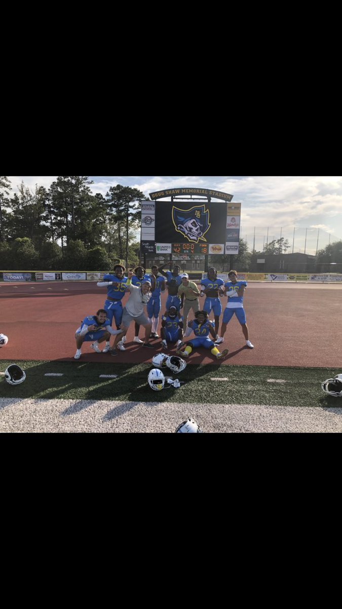 Good win today, enjoyed having Fork Union to the beach to give us some good work! DBs and Special Teams fought hard for 4 quarters that’s all we ask for. Appreciate <a href="/Coach__Stone/">Russell Stone</a> for getting in the pic and putting up points! #culturewins