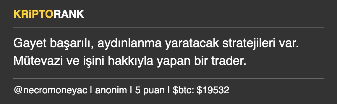 kriptorank's tweet photo. Necromoneyac @necromoneyac ile ilgili yeni yoruma gözat #kriptorank #kriptopara https://t.co/cEs1MjgMRv