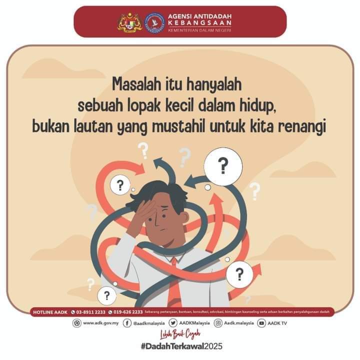 aadkmersing's tweet photo. Percayalah,tiap kesusahan yg kita hdapi skrg ini, ksudahannya akn berakhir dgan kgembiraan. Keluarga Malaysia #TeguhBersama dalam membentuk generasi sihat tanpa dadah. #LebihBaikCegah
#DadahTerkawal2025 
#TakPerluStimGuys 
#KeluargaMalaysia 
#KitaDemiNegara
#KDN_TogetherWeAreOne https://t.co/EdyPvESc37
