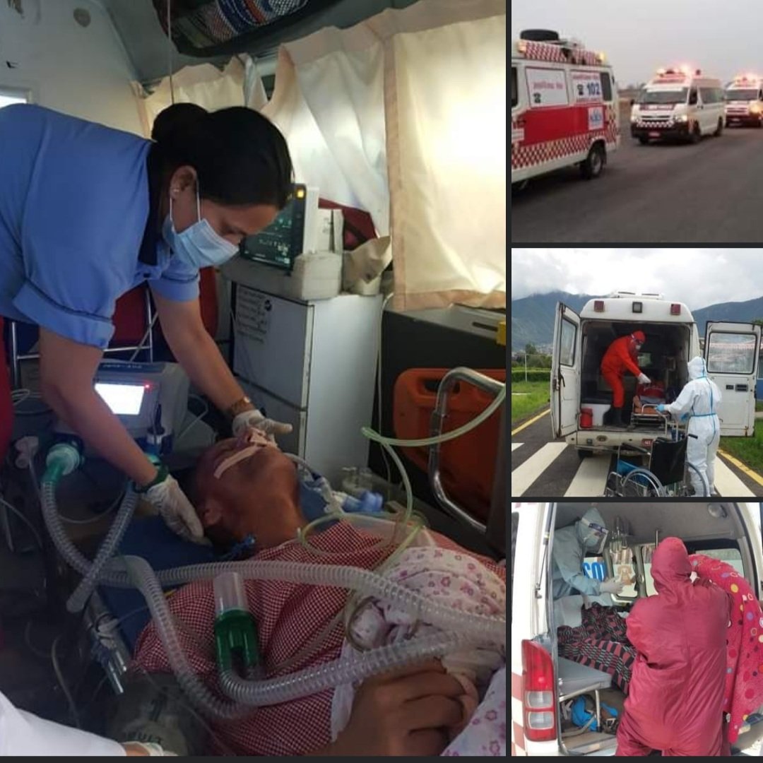 काठमाण्डौँ महानगर र 
नेपाल एम्बुलेन्स सर्भिस  संयुक्त कार्यक्रम अनुसार काठमाण्डौँ उपत्यकामा निशुल्क एम्बुलेन्स सेवा सञ्चालन भइरहेको छ । तपाईले १०२ मा कल गरेर आवश्यक परेको समयमा एम्बुलेन्स सेवा प्राप्त गर्न सक्नु हुनेछ
#Kathmandu