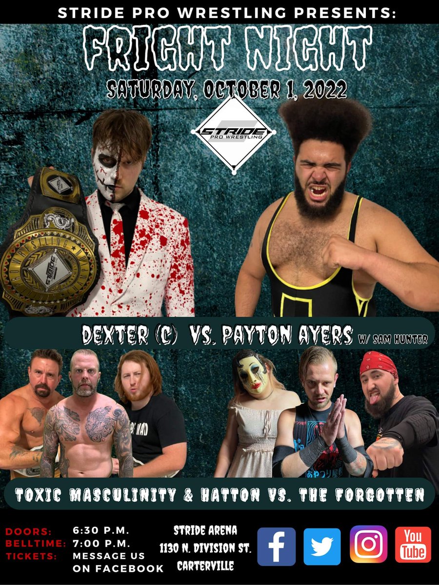 Fresh_Ayers8's tweet photo. October 1st, the monsters clash again!
@StrideWrestling https://t.co/2k5RF3FUbr