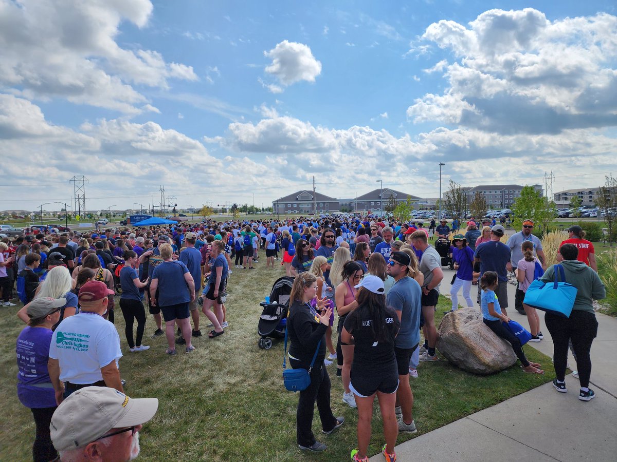 Out of the Darkness walkers getting ready to start the walk.