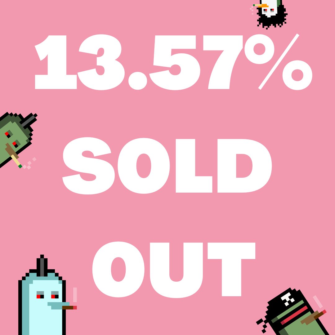 13.57% S0LD 0UT ⚡️

Tag us and we'll retweet your st0ned n00ts #SOL