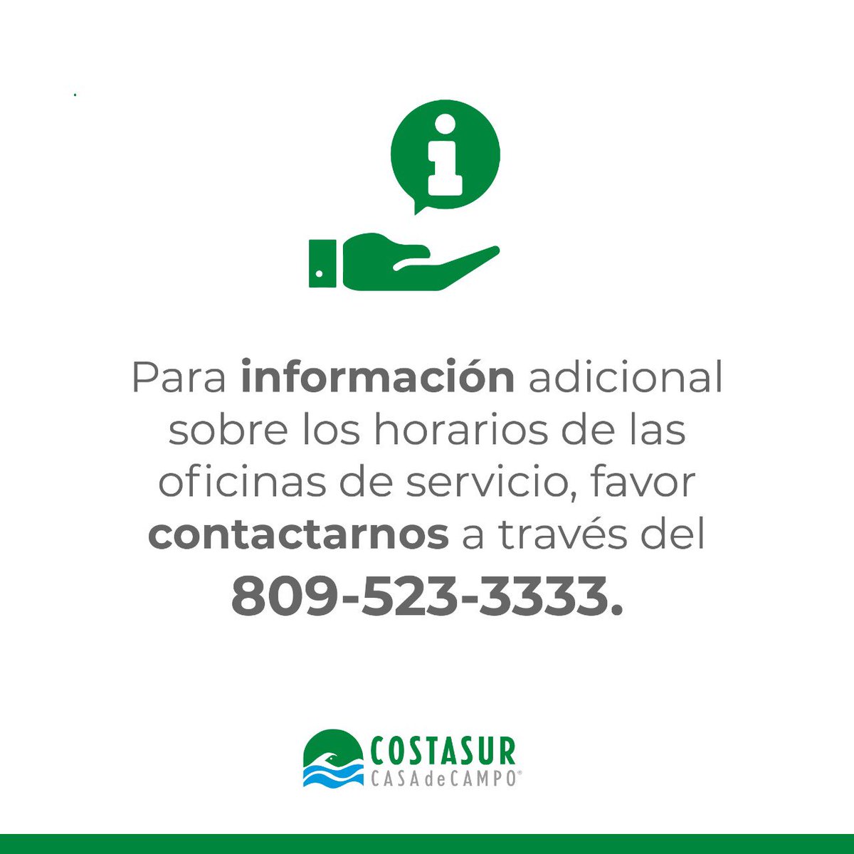 Debido a los efectos del huracán Fiona sobre el país, hemos tomado las siguientes medidas para proteger a todo nuestro personal. 

Seguiremos actualizando conforme pase la jornada y según los boletines oficiales de las autoridades. #costasurdr