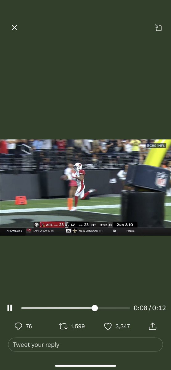 Uhhh for those watching the @AZCardinals v @Raiders game, didn’t Murphy Jr. throw the ball before reaching the goal line???