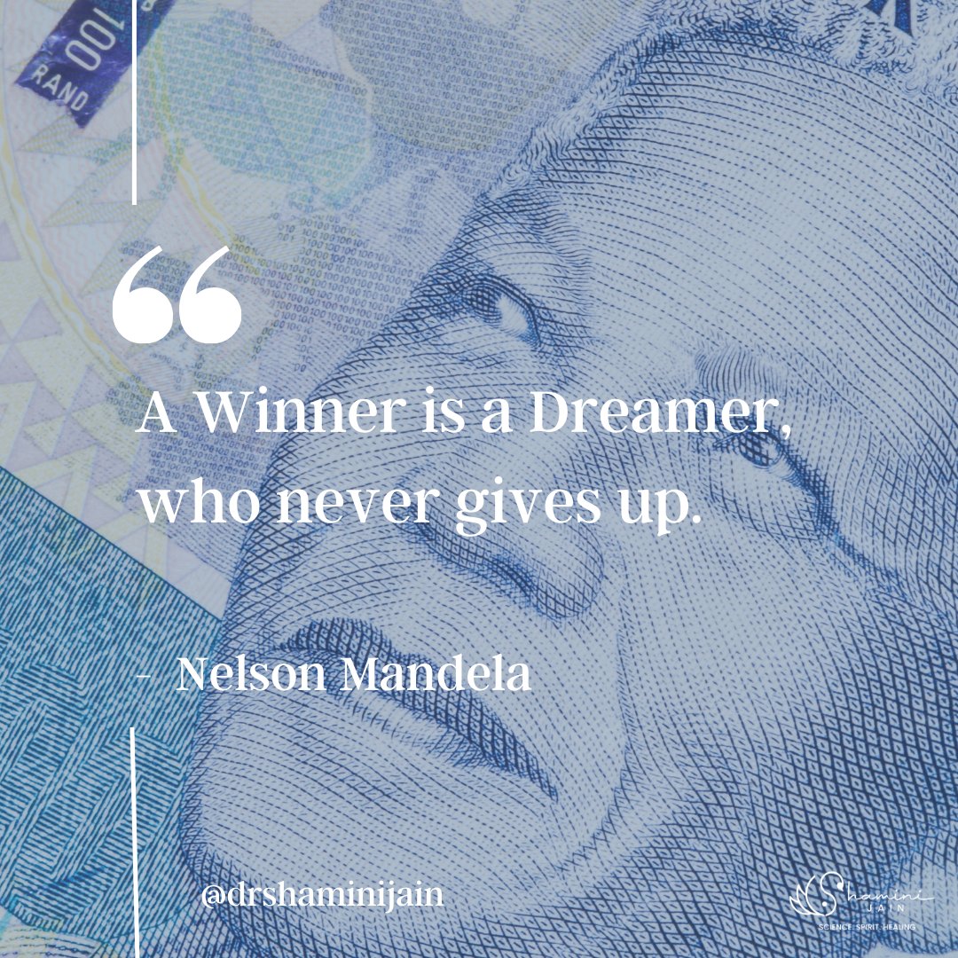 drShaminiJain's tweet photo. If we did not have persistent dreamers like Nelson Mandela, who helped win the the fight against apartheid, where would we be?Don't give up on dreams - whether yours personally, or ours collectively.
.
.
.
.
#dreams #persistence #perseverance #winning #collectiveevolution https://t.co/rkyj1rApVb