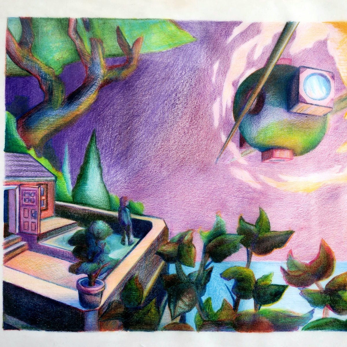 grimgardenllc's tweet photo. "Oribital Studio" 
Colored pencil on Opalux paper
13"x24" in a 18"x24" frame
$225 DM for purchase https://t.co/rcbyYPDrG6