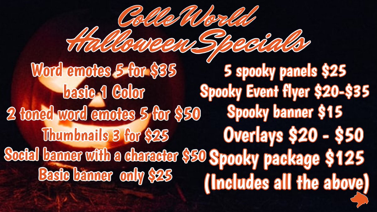 iAM_Nicolle7's tweet photo. Since I’ve been asked, here are my halloween specials to get your streams themed up for next month! #ColleWorld https://t.co/uqRhx6AMTj