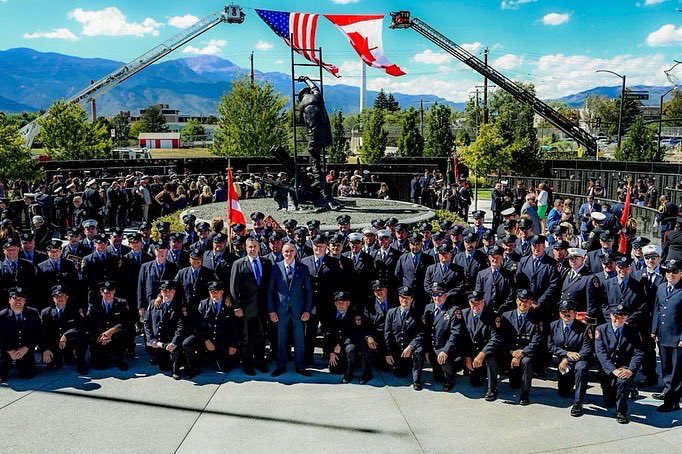IAFFPresident's tweet photo. Our FDNY members know too well what it means to make the ultimate sacrifice. 1st District Vice President James Slevin and I were glad to be alongside some of them at yesterday’s Fallen Fire Fighter Memorial. This brother- and sisterhood Never Forgets. https://t.co/6Zwqs1pz5m