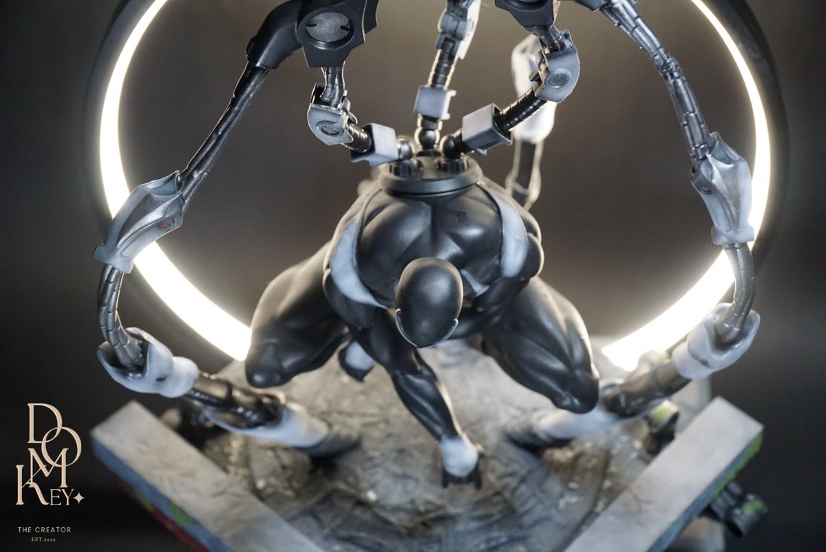 DominicDomkey's tweet photo. 08: Symbiote Iron Spider : made from 3D prints , scatter , polystyrene , airbrush and hand paint detailed  #SpiderMan #marvel #hobby #paint #toyphotography #comic #3dprinted #crafting #airbrush #ironspider #elegoo #terrainbuilding https://t.co/Q9f9Bf0lJE