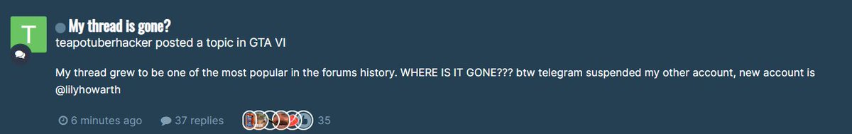 News from teapotuberhacker GTA VI GTA 6 LEAKER LEAK new telegram account + his thread on gtaforums.com is deleted