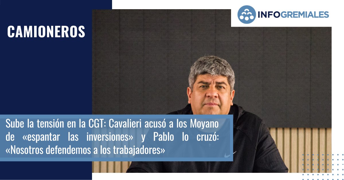 Sube la tensión en la CGT: #Cavalieri acusó a #LosMoyano de «espantar las inversiones» y Pablo lo cruzó: «Nosotros defendemos a los trabajadores»

infogremiales.com.ar/sube-la-tensio…