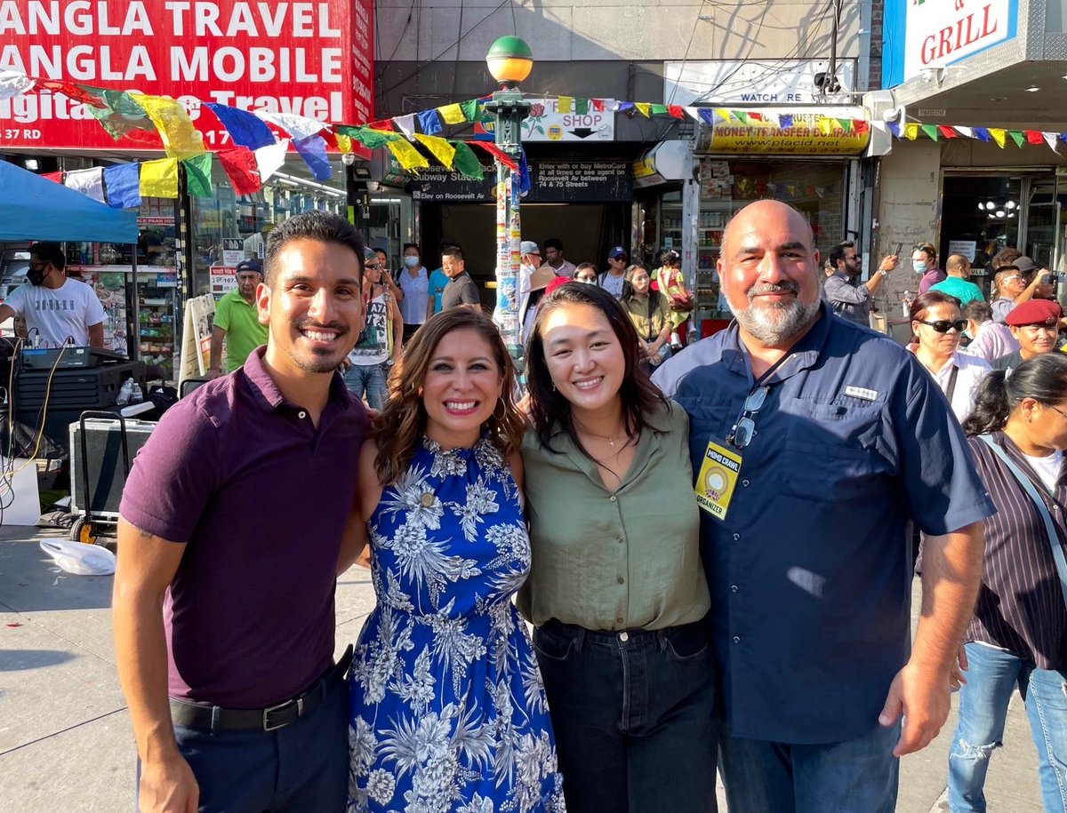 Brianr4NY's tweet photo. It was great to see @juliej_won at the Momo Crawl today along with @votejgr. The dancing, momos, and community are all part of what makes Jackson Heights such a special neighborhood 🌐 https://t.co/NMZtjmcyC3