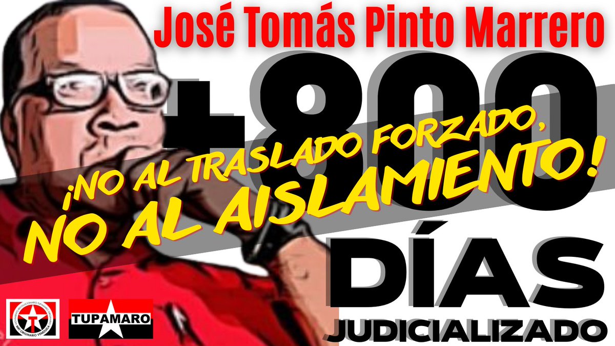 Pdte <a href="/NicolasMaduro/">Nicolás Maduro</a> 
Sumando un fin de semana más al castigo por extensión  a <a href="/JosePinto_MRT/">José Pinto</a> 
Es venganza, odio lo que hay. Aislamiento es una técnica de tortura que no debe ser admitida en esta fase de la historia de nuestra Patria, no en Revolución,es lo que se ha combatido