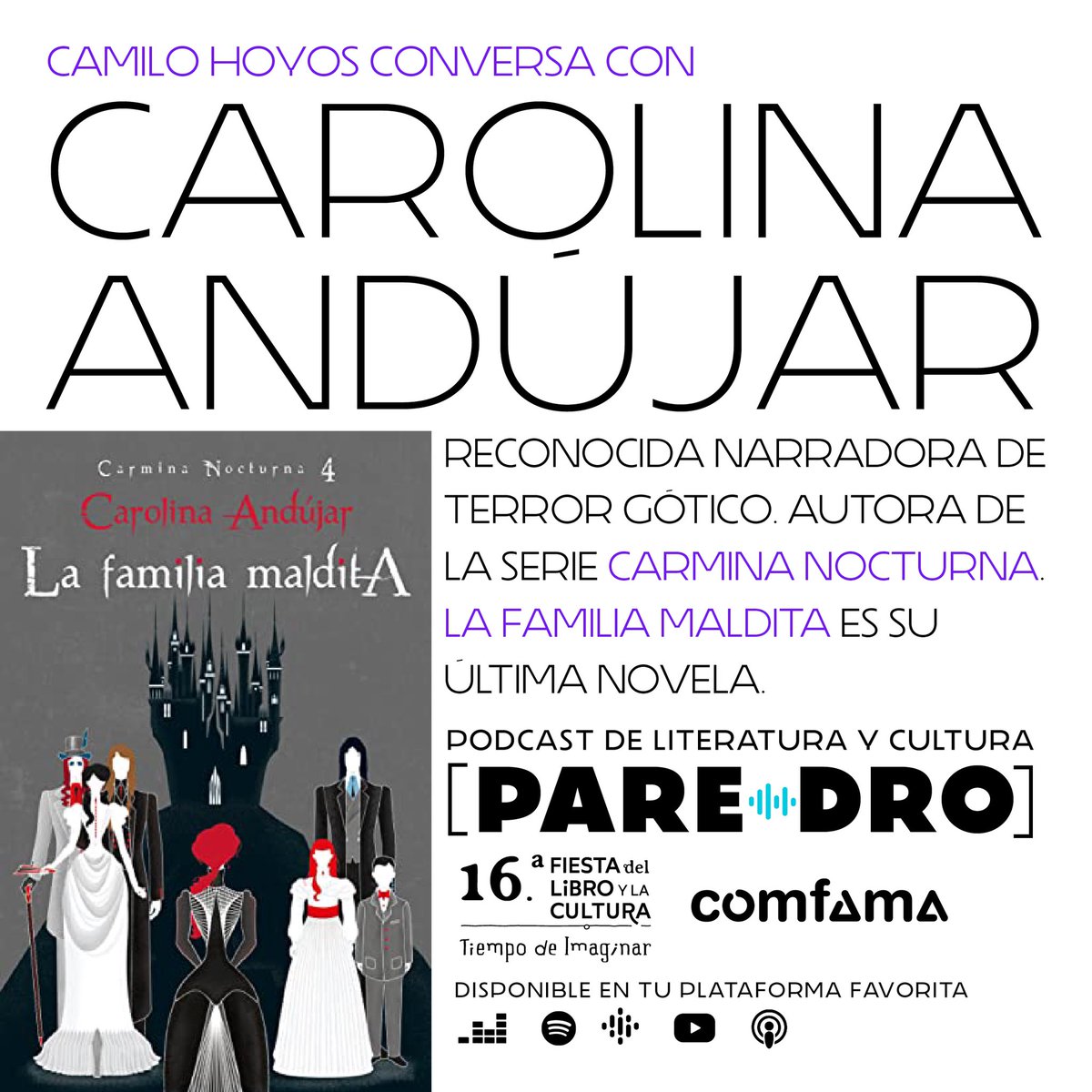 paredropodcast's tweet photo. Se acabó la @FiestaLibro en Medellín pero sigue en @paredropodcast. No se pierdan de nuestra charla con @caroandujar sobre #LaFamiliaMaldita de su serie #CarminaNocturna. Una clase de #literaturagótica. @CaroandujarFC #terrorgotico #vampyr
https://t.co/Au3FxgGheF https://t.co/AoVNYaYpcq