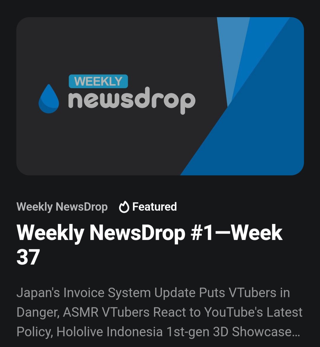 [ NewsDrop: Weekly VTuber News ] #Vtubers need a way to keep up to date on the community, but don't have the time 😵‍💫 We cover everything in our first weekly news... drop ✨ news.kawaentertainment.com/weekly-newsdro…