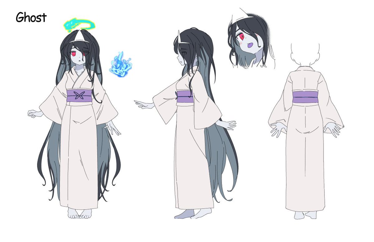 Ixyさんが三面図まで描いてくれました！ Ghostちゃん、かわいい💀